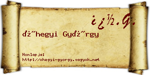 Óhegyi György névjegykártya